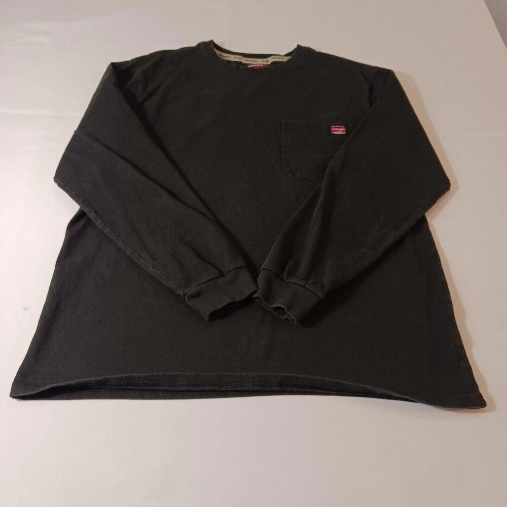 Wrangler Workwear Men's Black Cotton Long Sleeve Long Sleeve Shirt Size L(42-44)